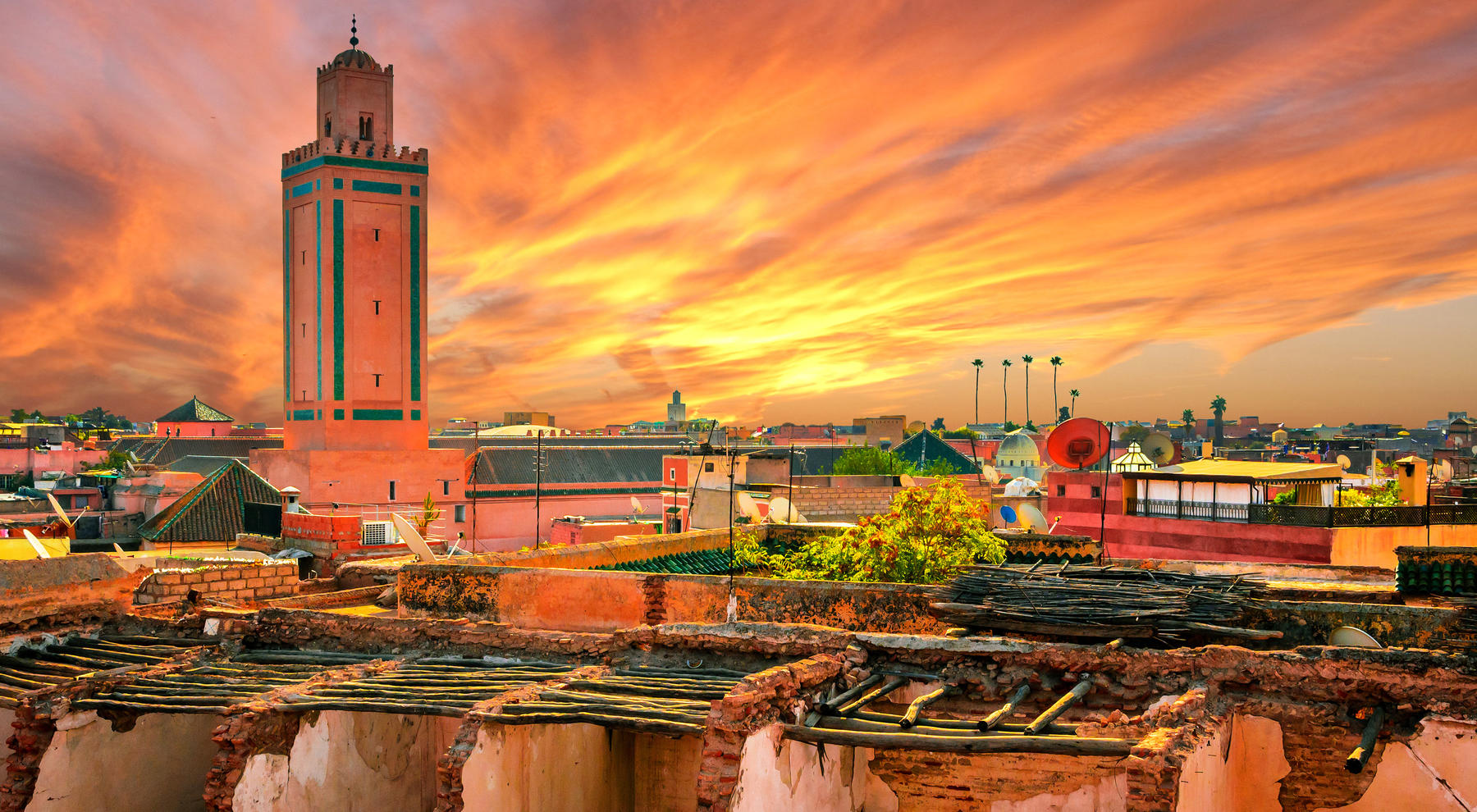 Marrakech city skyline Morocco